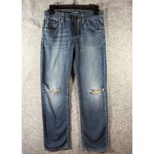 Denizen from Levis Boys Blue Distressed Straight Leg Jeans Elastic Waist Medium
